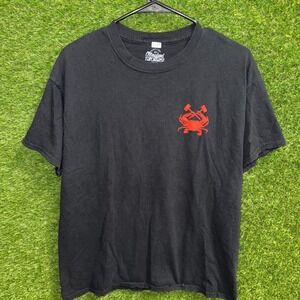 Maryland Flag Crab Mallet Graphic T-Shirt Mens Large Black Novelty Say No to Pot